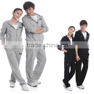 Cotton Polyester Grey Heather Lovers Hoodied Riva Love Print 2 Piece Sweater/joggers Tracksuit thumbnail-1