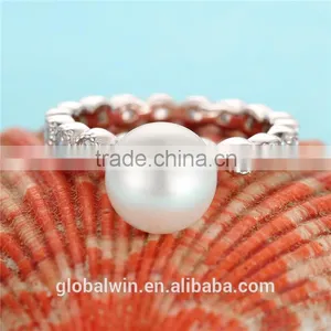 Freshwater Pearl Ring For Women Jewerly Silver 925 With Zircon Natural Pearl Rings thumbnail-2