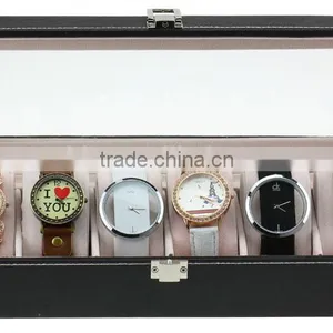 Customized 6 Grid Leather Watch Box for Display Gift Boxes thumbnail-2