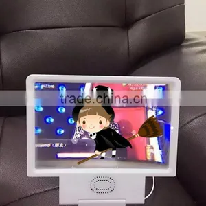 Hot Portable Plastic 3D Enlarge Stand LCD LED Screen Cellphone Mobile Phone Screen Magnifier With Holder Ans Speaker thumbnail-1