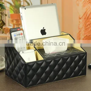 Multifunctional PU Wholesale Storage Facial Leather Tissue Box thumbnail-5