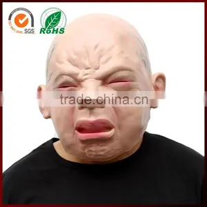 Carnival Party Educational Accessory Sad Rubber Latex Realistic Crying Baby Mask thumbnail-3