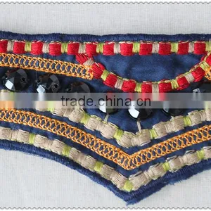 Customized Embroidery Ladies Garment Collar, Black Acrylic Beaded Necklace, Colourful Embroidery Collar for Garment thumbnail-6