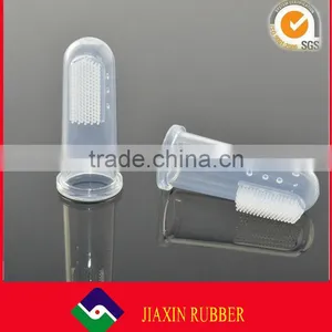 High Quality Custom Soft Transparent Silicone Finger Toothbrush for Baby /kid /infant/toddler thumbnail-4