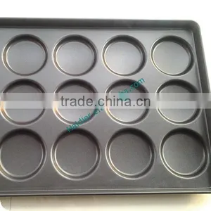 One-stage Molding15 Grooves Customized Bread Baking Teflon Non-Stick Coated Hamburger Bun Tray thumbnail-3