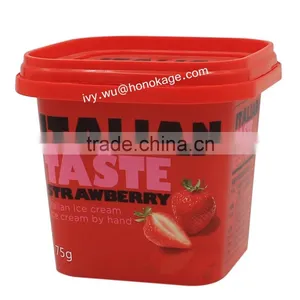 IML Plastic Ice Cream Container Packaging Design,Plastic Empty Ice Cream Tubs With FDA Certificate thumbnail-3