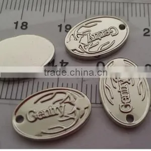 Engraved Brass Oval Jewelry Tags, Custom Logo Design Metal Plates thumbnail-1