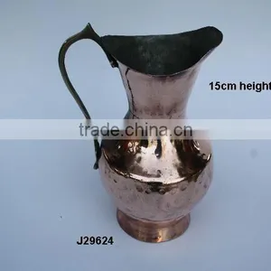 Copper Jug With Brass Handle and Hammered With Polished Finish thumbnail-1