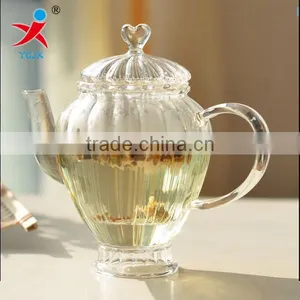 Japan's Export Glass Flower Pot Coffee Pot - High Temperature Resistant Glass Pot - European Lace Control English Afternoon Tea thumbnail-1