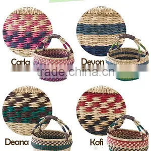 Colorful Seagrass Bolga Basket thumbnail-3