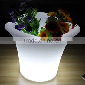 100% PE Plastic Luminous Led Plastic Flower Pot Furniture thumbnail-4