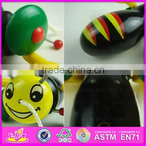 Cartoon Animal Bee Design Kids Hand Push Toy,Preschool Baby Lovely Animal Toys Wooden Little Bee Push Toy W05B111 thumbnail-6