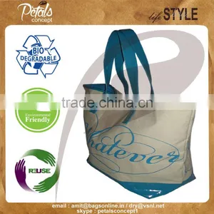 2016 Best Canvas Tote Bag With PU Handle thumbnail-1