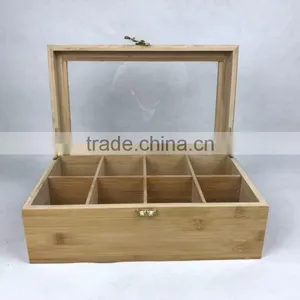 Custom Luxury Finish Bamboo/wooden Tea Box With 8 Compartments thumbnail-1
