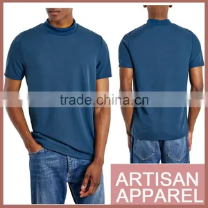 Blue Long Sleeve Classic Fit Turtle Neck T-Shirt for Male 2015 New Arrival t Shirts thumbnail-1