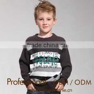 Children Knitwear,o-neck Long Sleeves Striped Printing Sweater,clothing Factory for Kid Sweater thumbnail-1
