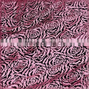 Pink Roset Embroidery Lace Fabric, Silver Metallic Mesh Lace Embroidery thumbnail-1