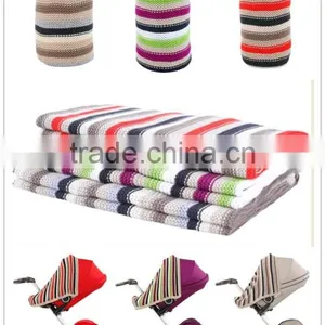 Wholesale Price Knitted Blanket, Colorful Stripe Knitted Baby Blanket, Handmade Knitted Throw Blanket thumbnail-1