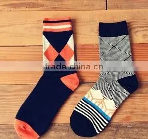 Winter 2014 New Tide Socks Cotton Comfortable Lattice Star Spell Color Men Short Socks Wholesale thumbnail-3