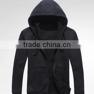 2017 Good Quality Professional Wholesale Custom Fleece Zipper Pocket Hoodies thumbnail-3