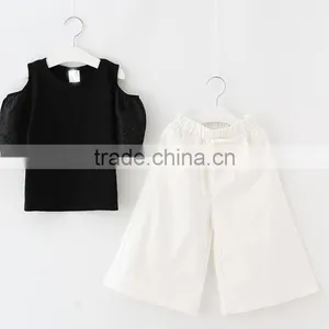 Zm35616a Fashion Clothing 2017 Wholesale Girls Shirts and Jean Pants Clothes Set thumbnail-4