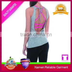Wholesale Women Sports Singlets Running Yoga Fitness Dry Fit Tank Tops thumbnail-3
