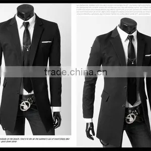 2016 Latest European Style Velvet Trendy Business Long Blazer Suit for Man thumbnail-5