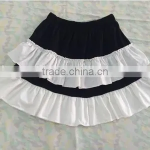 Childrens Boutique Clothing Black and White Ruffle Skirt Baby Cloth Girl Christmas Wear Party Dance Wear Cotton Skirts thumbnail-1