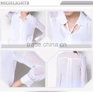 Fashion Design Lady Blouse,korean Fashion Long Sleeves Blouse,high Neck Design of Blouse thumbnail-6