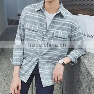Fashion Grid Long Sleeve Shirts thumbnail-1