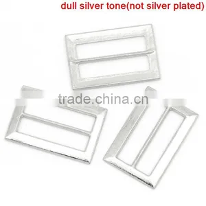 Buckles For Shoes Accessory Rectangle Silver Tone 25x16mm,50Pc,Newest thumbnail-1
