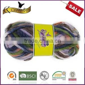 Charmkey Thick Knitting Yarn Mixed Color Dyed 100 Wool Roving Yarn for Scarf thumbnail-3