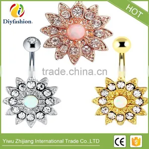 Multifunctional Sun Flower Navel Ring for Wholesales thumbnail-1