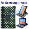 Dot 360 Degrees Rotating Stand Leather Case for Samsung Galaxy Tab 8.9 P7300(Black and Grey) thumbnail-1