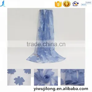 Transparent Flower Silk Lady Neck Scarf for Custom thumbnail-1