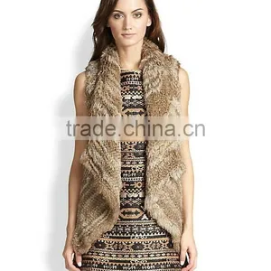 YR677 Hot Sale Women Winter Fur Vest Knitted/2015 Fur Vest Tongxiang thumbnail-1