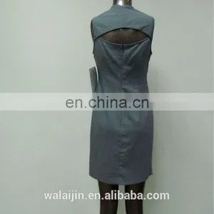 Simple and Cute Back Hollow Out Design Office Lady Tea Dress thumbnail-3