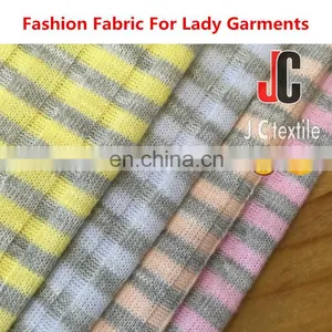 Shaoxing JC Rib Fabric Composition T/R Spandex Stirpe Rib Fabric Knit thumbnail-4