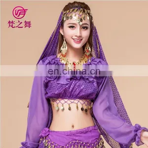 Indian Dance Tops Belly Dance Tops Tribal Dance Top Long Sleeves Belly Dance Tops S-3068# thumbnail-6
