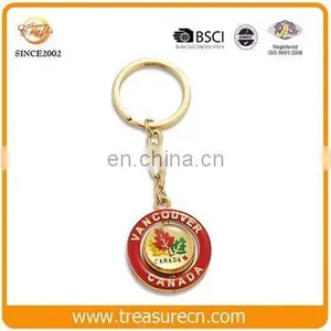 Custom Revolve Epoxy Enamel Stamping Zinc Alloy Logo With Keychain thumbnail-4