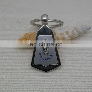 Custom Logo Singapore Design Metal Keychain/promotional Zinc Alloy Foil Keyring thumbnail-6