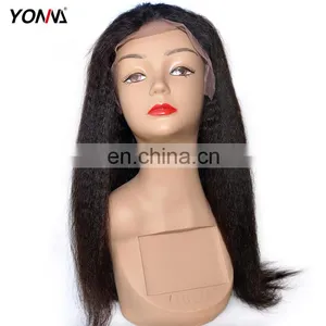 Cheap Remy Lace Front Wig Yaki-Kinky Straight Lace Front Human Hair Wig For Wholesale thumbnail-1