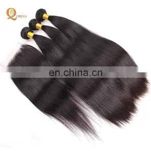 Unprocessed Wholesale Virgin Brazilian Straight Hair Weave Bundles With Closure Brazilian Hair Closure thumbnail-5