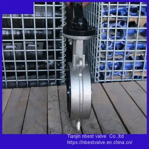 D71XP-150LBP ANSI150#standard SS304 Wafer Butterfly Valve DN100 With Aluminum Alloy Lever thumbnail-5