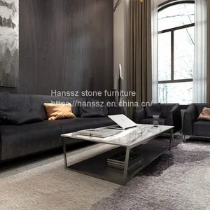 High Quality Rectangular Calacutta White Table Top Wholesale Restaurant Furniture thumbnail-4