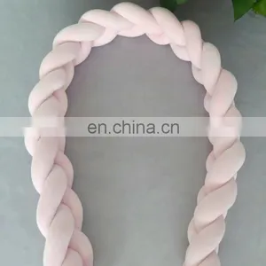 Wholesale Baby Safe Bumper Knot Pillow Mixed Colors Chunky Knit Baby Bedding Cradle Bumper thumbnail-2