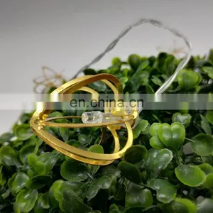 10 LED Fairy Lights Heart Gold Metal String Lights Battery Operated For Christmas Home Party Decoration thumbnail-4