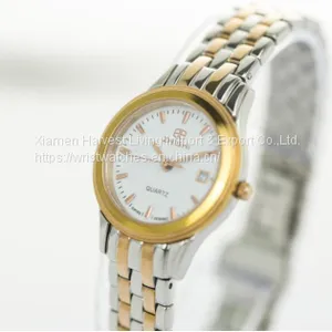 Wholesale Fashion Men Women's Couple Date Stainless Steel Band Analog Quartz Wrist Watch thumbnail-2