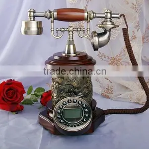 Caller ID Resin Antique Red Landline Phone thumbnail-1