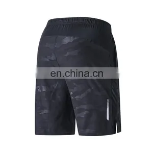 Mens Quick Dry Gym Mesh Camo Sports Workout Shorts With Reflective Strip thumbnail-2